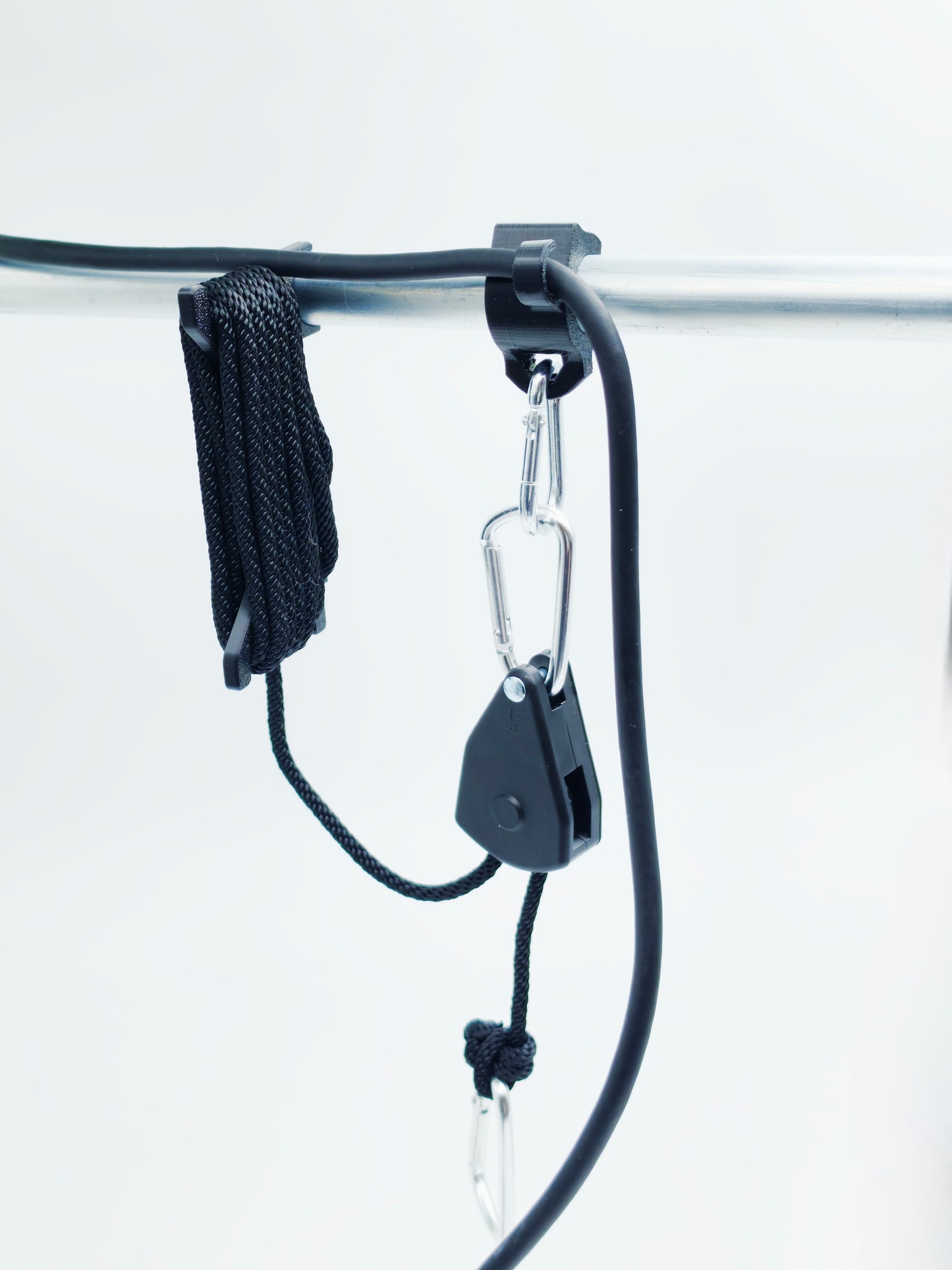 3DGROW Aufhängung für Growbox – Ohne & Mit Karabiner – 16–25mm – Lüftung / Lampen / Seilratschen