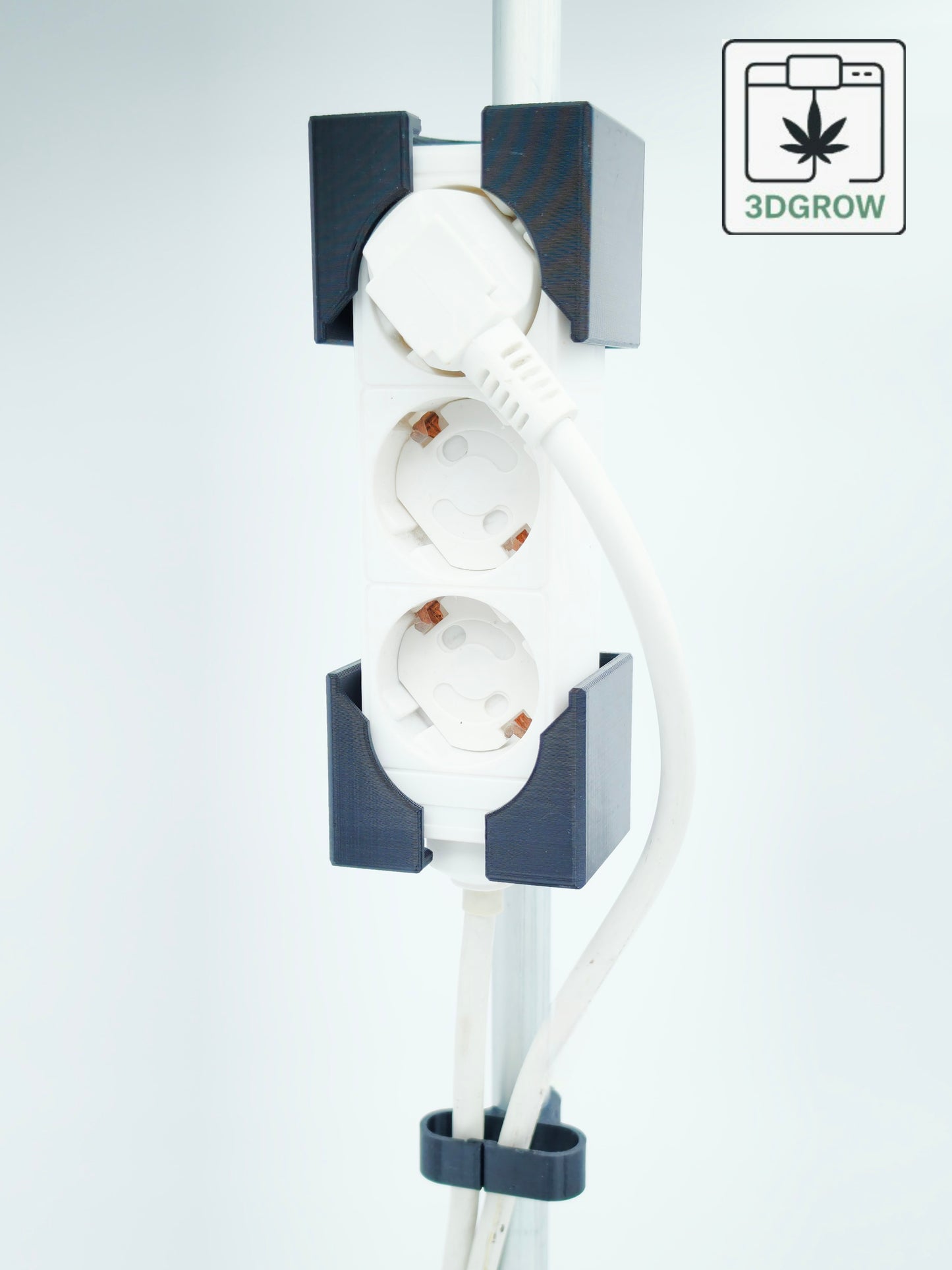 3DGROW Steckdosenhalter mit Kabelclip